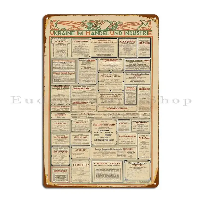Ukraine Soviet Poster Metal Plaque Poster Wall Decor Create Create Cinema Wall Cave Tin Sign Poster