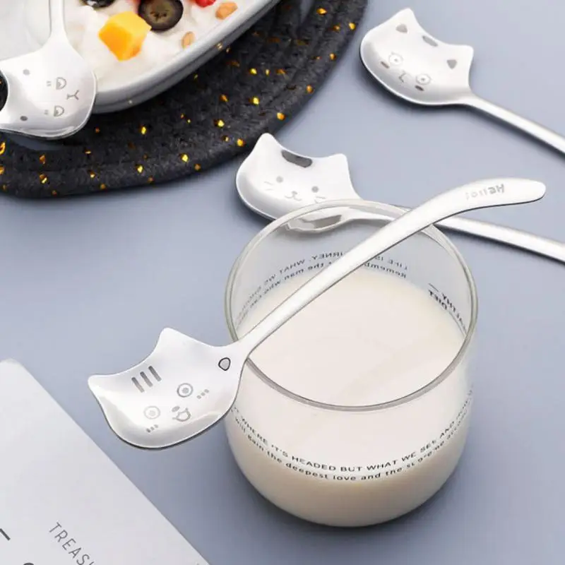 /3pcs lustiger Teelöffel für Kaffee Long Tail Katze Kaffee löffel Long Handle Löffel Geburtstags geschenk Edelstahl Geschirr