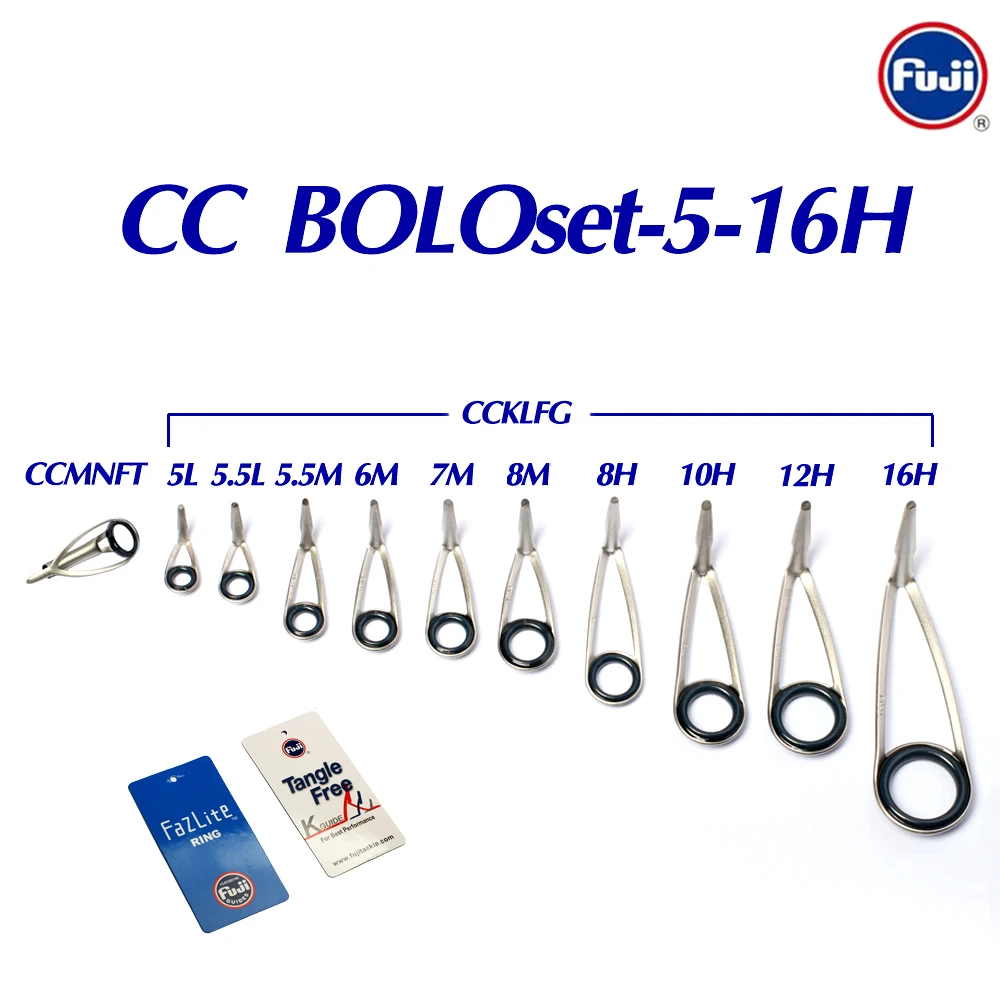 Original Fuji KL Guide Set Fazlite Ring Mid Night Blue Eye for Bolognese Fishing Rods view 2