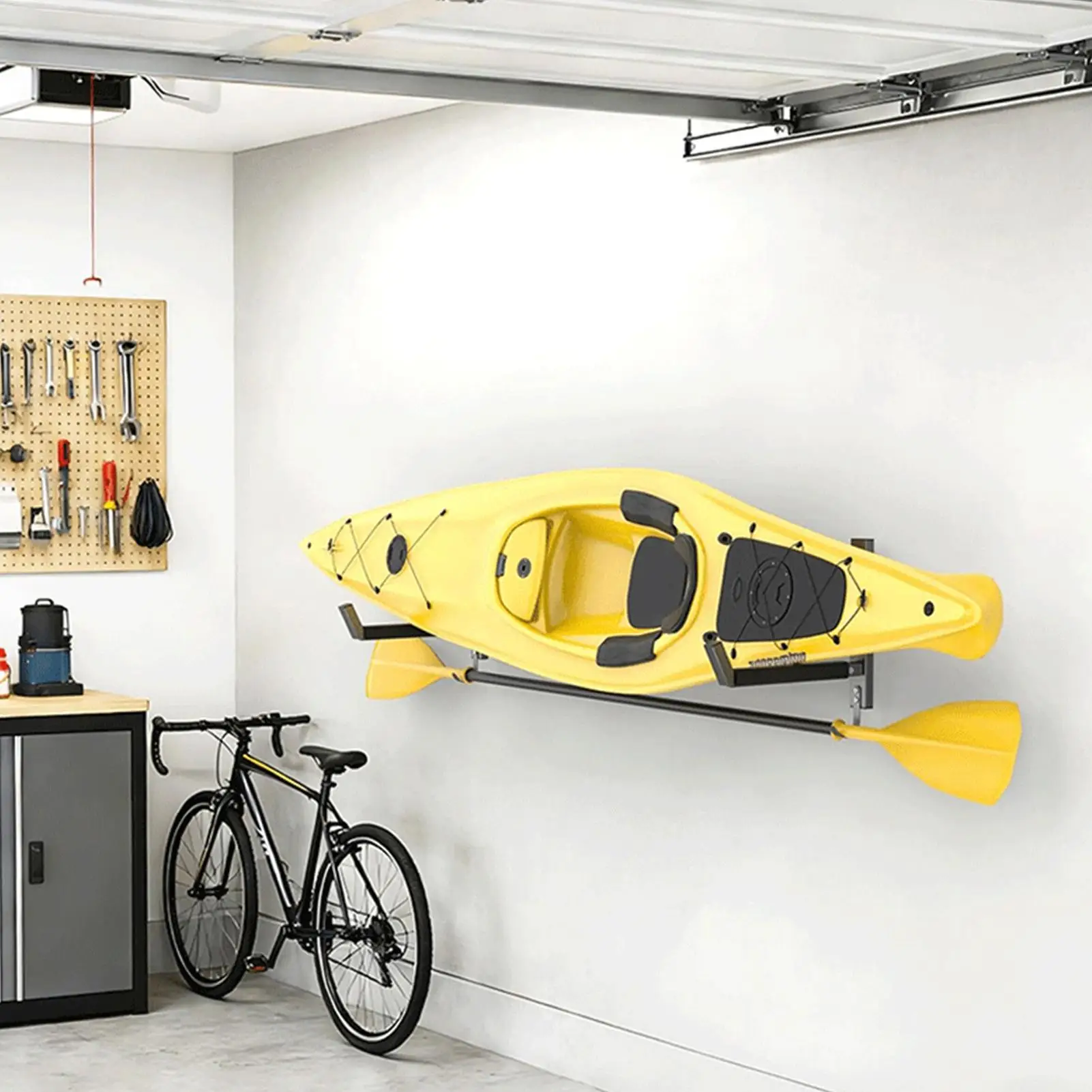 Kayak Rack For Garage 200Lbs Capacity Utility Surfboard Hook 2 Pieces Kayak Wall Mount Storage Rack For Canoes Indoor Outdoor