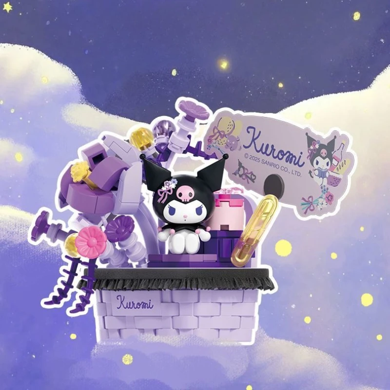 

Sanrio строительный блок кольцо коробка мультфильм Hello Kitty Kuromi My Melody сращивание модель игрушечные украшения подарок на день Святого Валентина