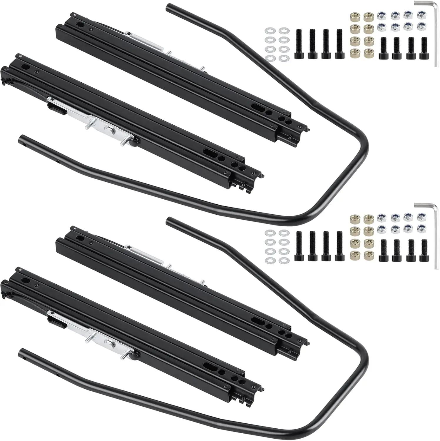 

Набор из 2-х направляющих для слайдера с комплектом оборудования для крепления сиденья, универсальный слайдер для сиденья, совместимый с Sparco, NRG, сиденья-ковшами