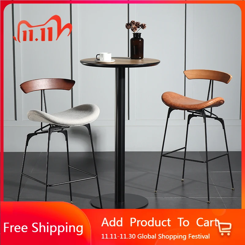 

Nordic Retro Bar Stools Luxury Design Unusual Relaxing Aesthetic Bar Stools Back Living Room Office Cadeira Unique Furniture