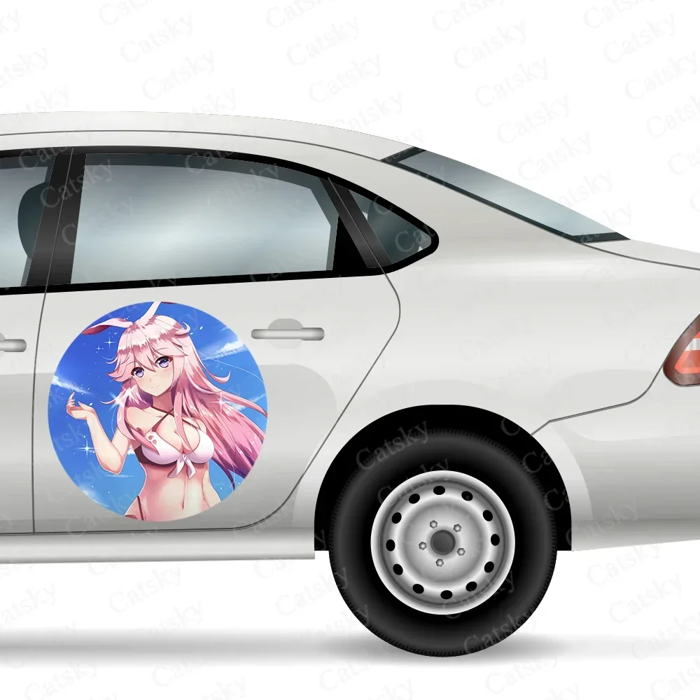 

2x пара Yae Sakura Houkai Gakuen аниме Манга фрикадельки Rondels дверной круг виниловая наклейка наклейка индивидуальные боковые наклейки автомобиля