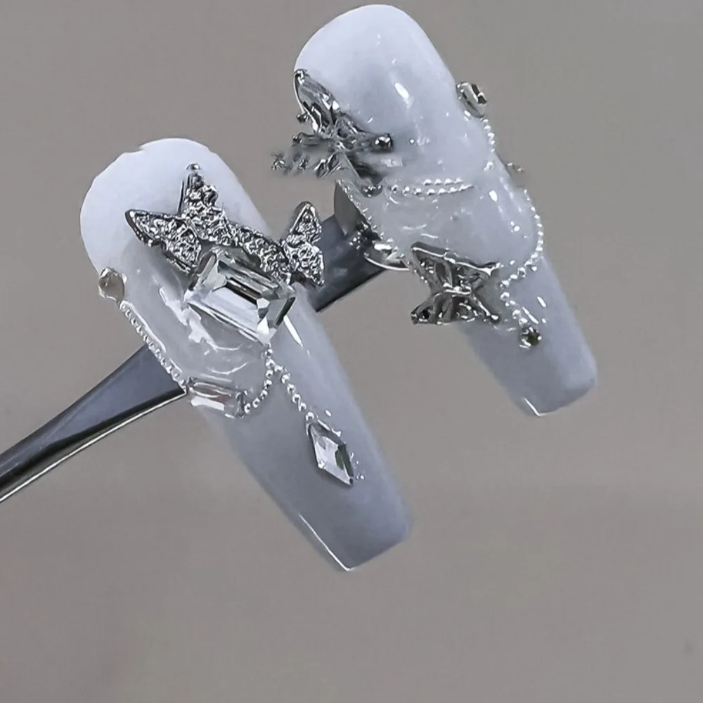 10 Uds. De decoración de verano, decoración artística de uñas de Metal, cristal 3D, abalorio de lujo para uñas, diseño de boda DIY, suministro de uñas con diamantes de imitación