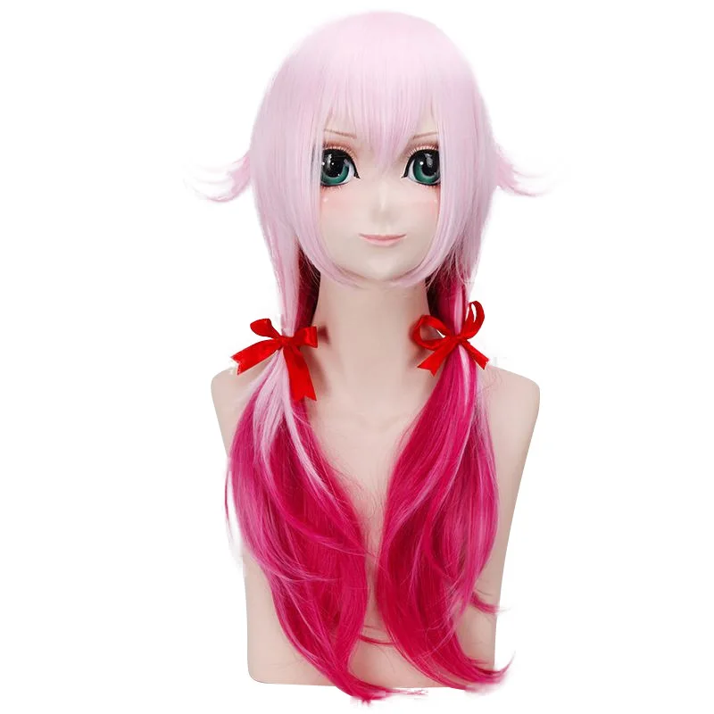 Synthetic Gradient Pink Purple Twin Ponytail Wig Anime Cosplay Party Costume Hair for Yuno Inspired Style