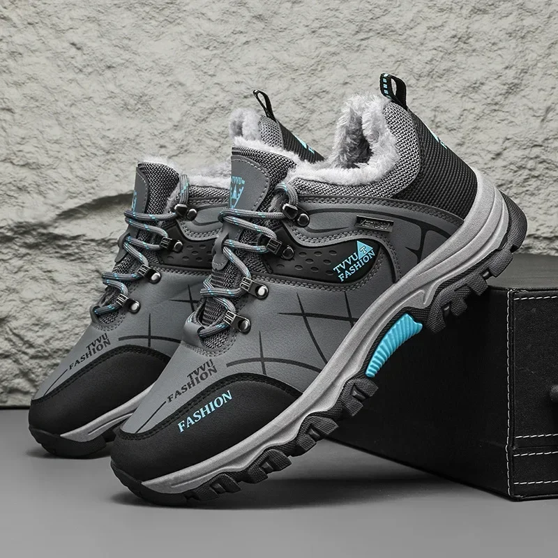 ملابس عمل عصرية مبطنة بالصوف ملابس عمل غير رسمية لتسلق الجبال أحذية خارجية دافئة مضادة للانزلاق ملابس موقع البناء نعل PVC متين