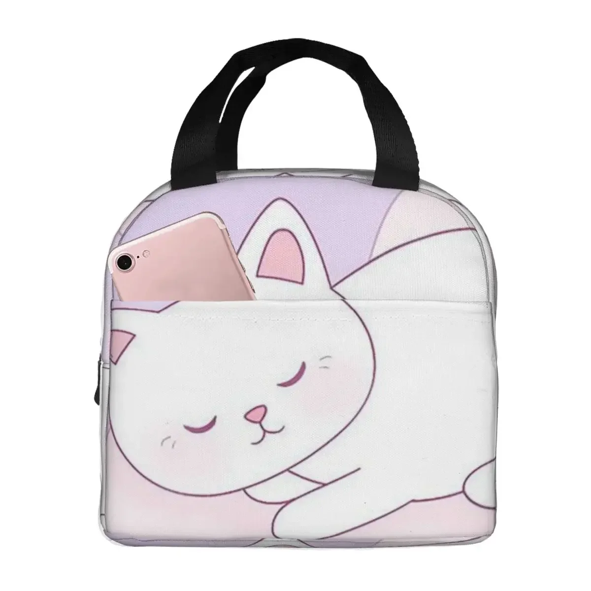 Night Black Cat On The Clouds Insulated Lunch Bag for Women Kids Portable Food Boxes Thermal Lunch Box Tote