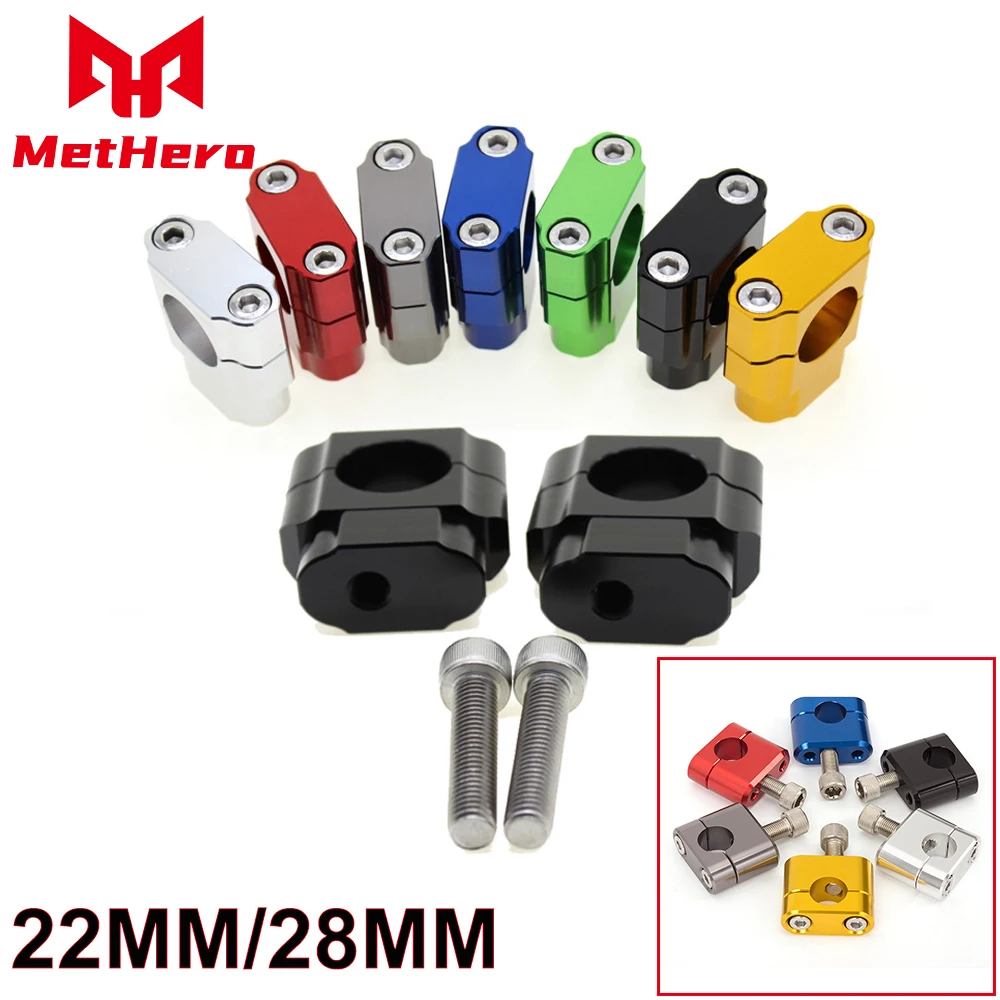 22mm 28mm Universal Motorcycle HandleBar Handle Fat Bar Risers Mount Clamp Adaptor Fit For Pit Dirt Bike Racing Accessories