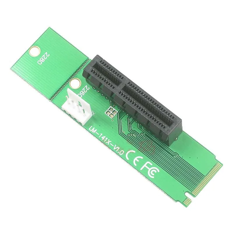 New NGFF M2 M.2 to PCI-E 4x 1x Slot Riser Card Adapter Male To Female PCIE Multiplier For BTC Miner Mining Machine