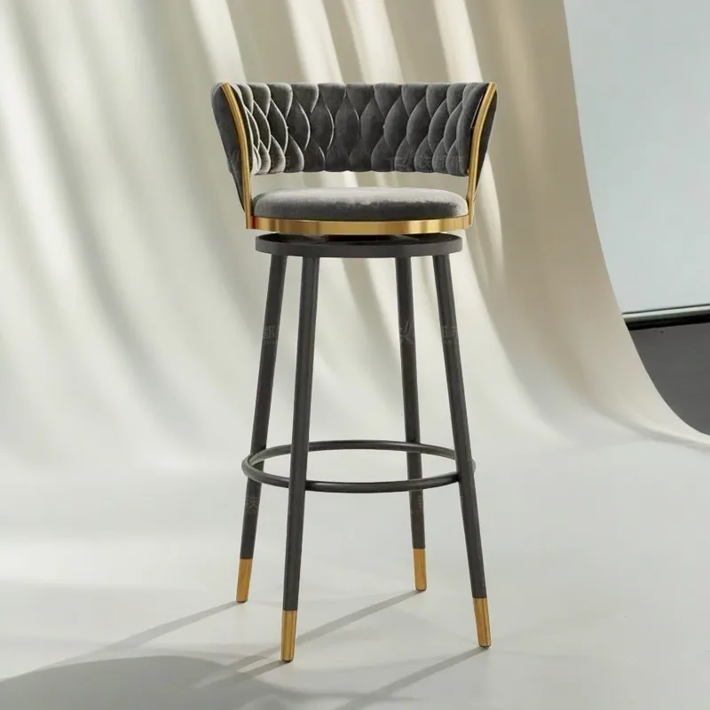 

Modern Bar Stools Outdoor Luxury Chairs Salon Make Up Chair Furniture Step Stool Swivel Iron Height Adjustable Leather Manicure