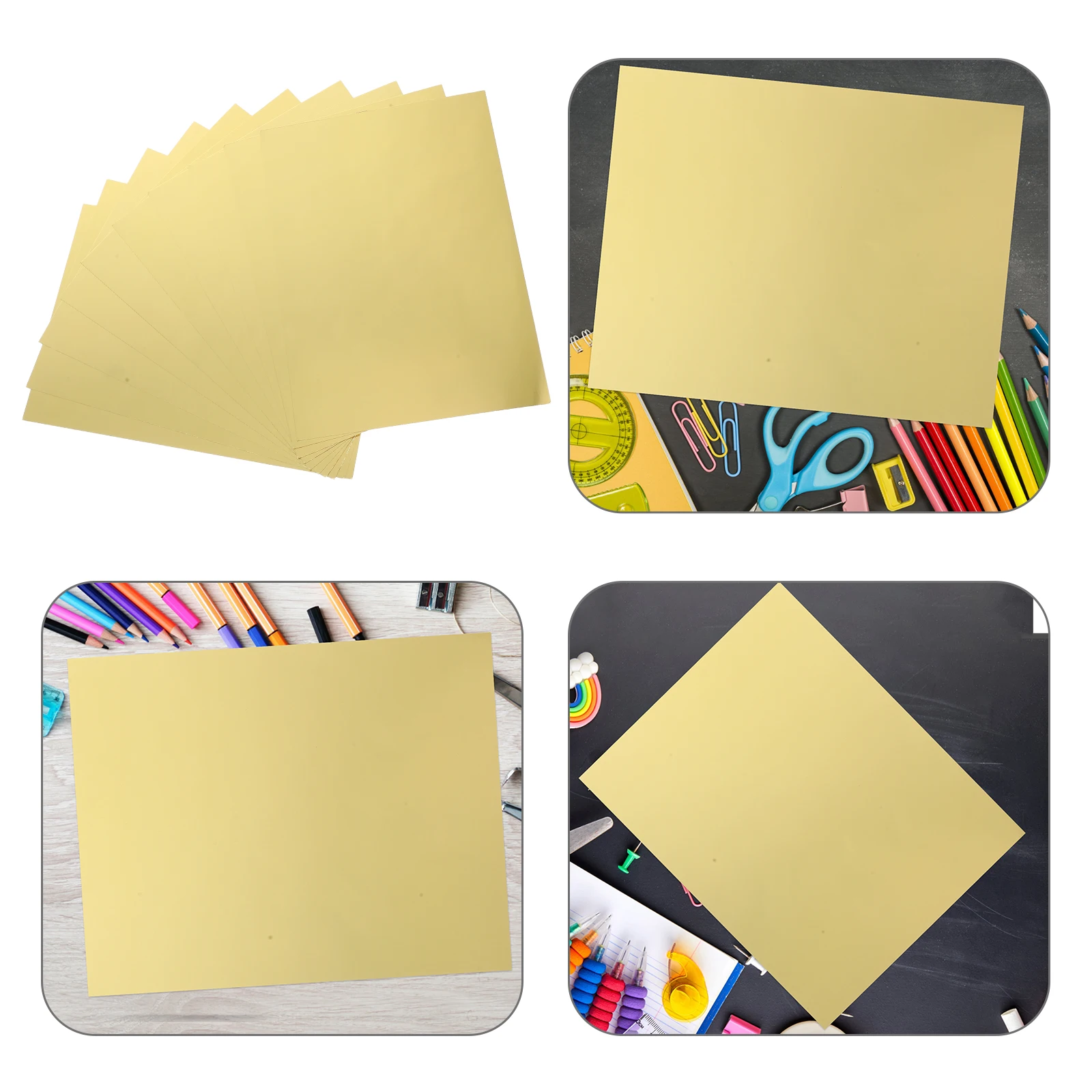 

10Pcs Gold Cardstock Paper Metallic Finish A4 Size for DIY Crafts Invitations Scrapbooking Handmade Cards Decorative Projects
