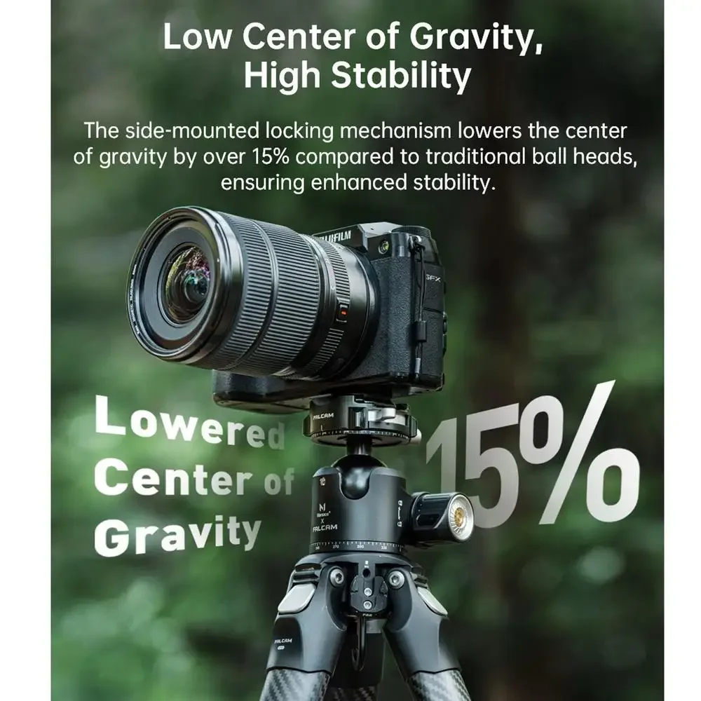 FALCAM F38B4906 F38 Pro Kepala Bola Panorama Ganda Gravitasi Rendah Rilis Cepat (Marsace XB-2R)