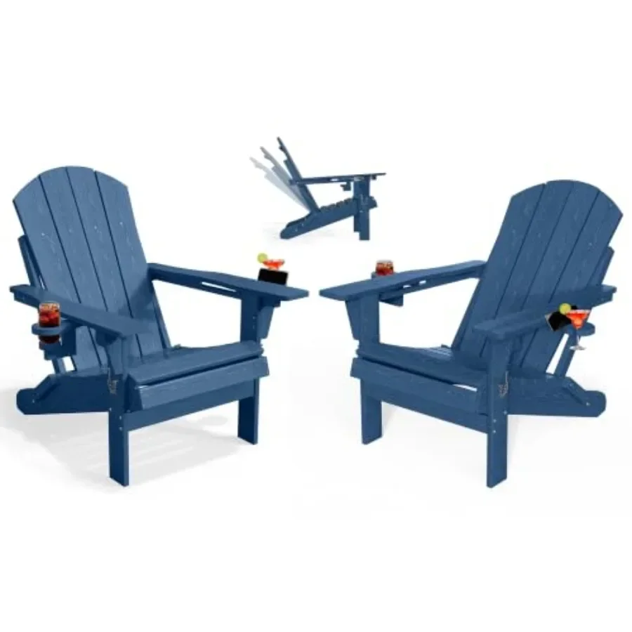 Outdoor use, polywood material, gray color, adjustable and foldable with built-in cup holders