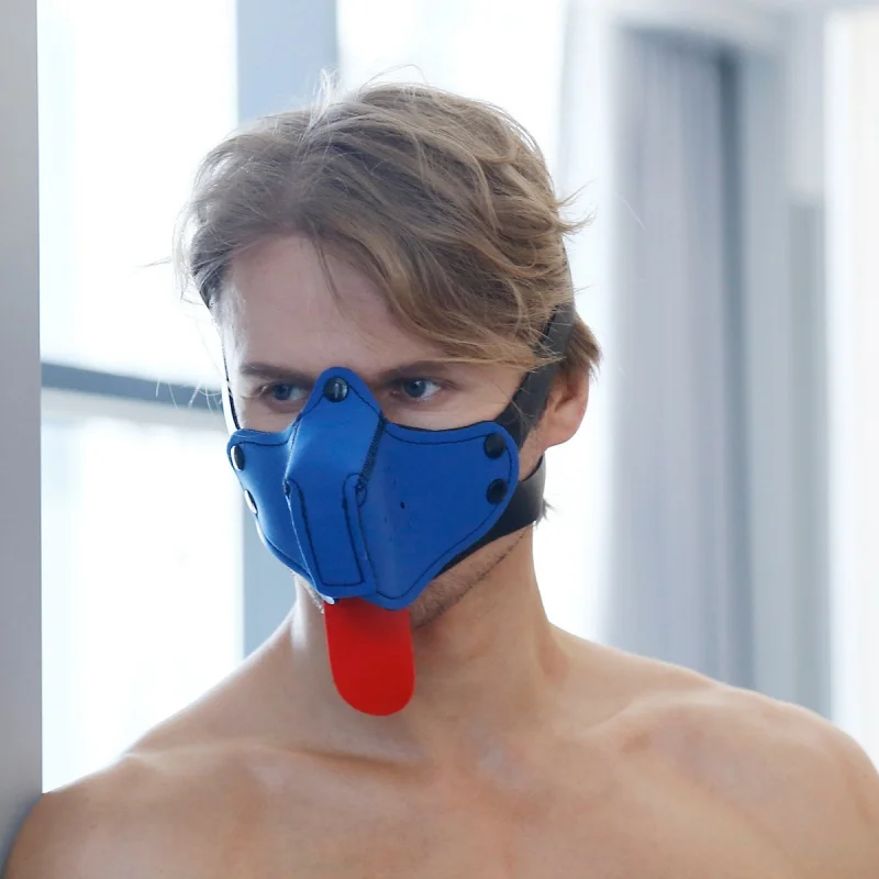 ชุดคอสเพลย์บทบาททาสสำหรับงานปาร์ตี้  หน้ากากแฟนตาซีครึ่งหน้า  สำหรับผู้หญิงและผู้ชาย  พร้อมลิ้น  แบบสุนัข  สำหรับการเล่นบทบาทสมมติ  พร้อมอุปกรณ์พันธนาการศีรษะ