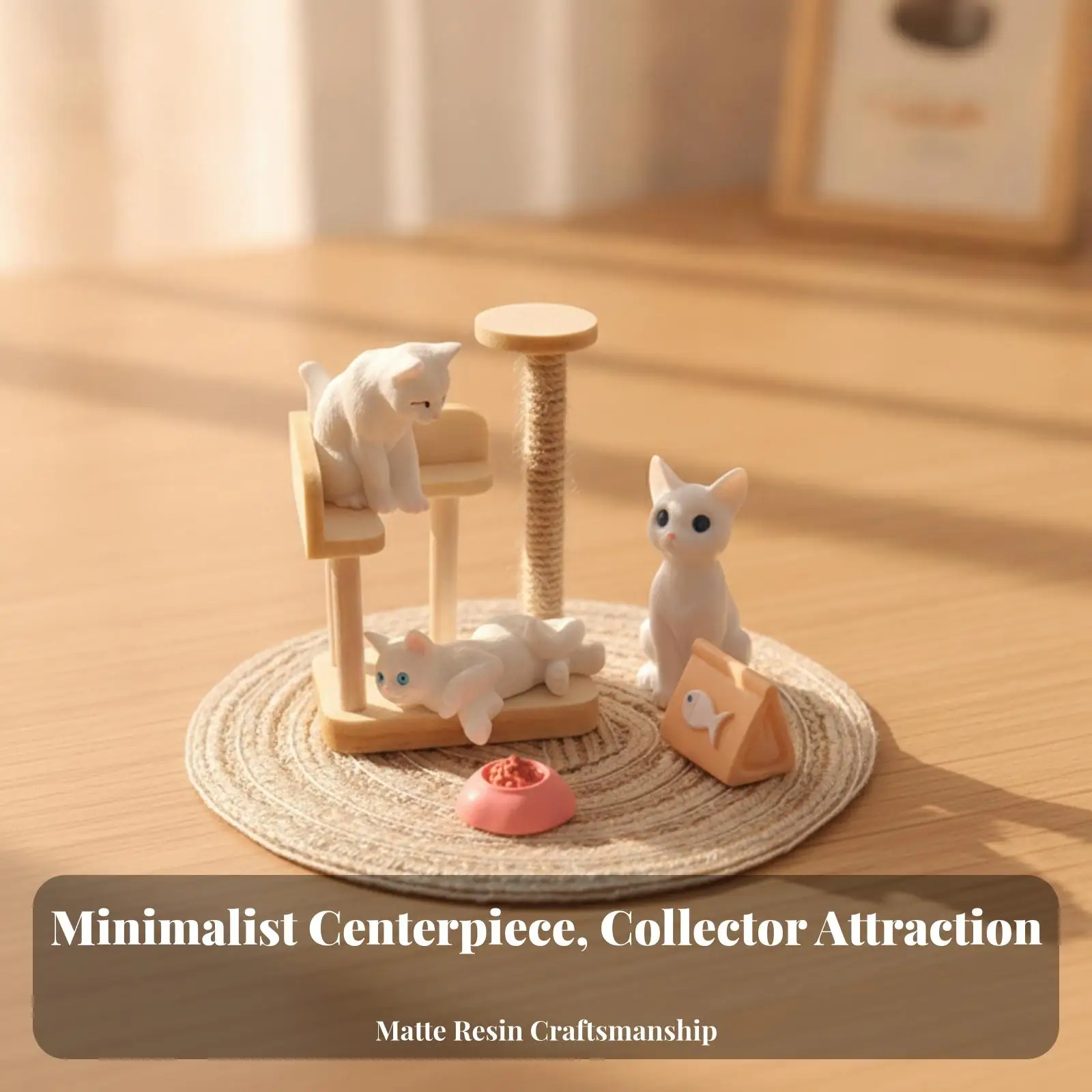 Resin Cat Climbing Shelf Miniature Building Kit for Dollhouse Accessories Collectible Tabletop Decor