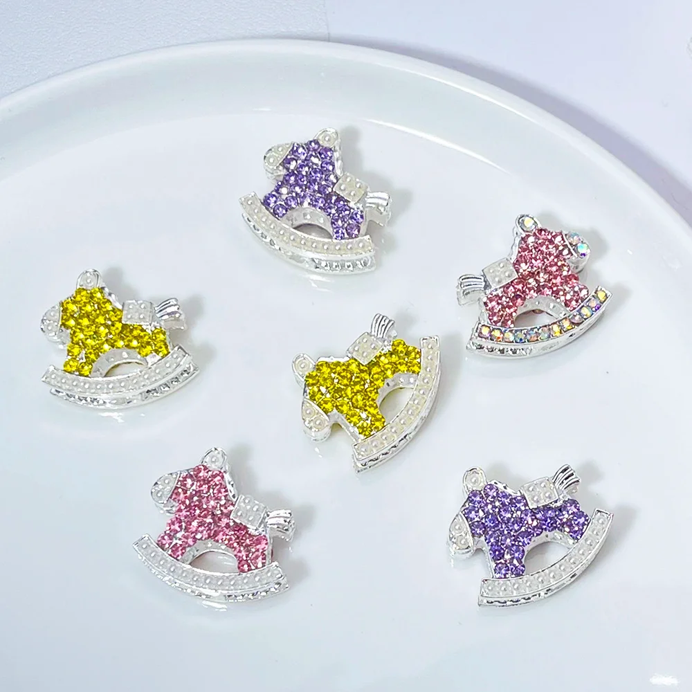 

Cordial Design 30Pcs 19*20MM Jewelry Accessories/Hand Made/DIY Fancy Alloy Beads/Rhinestone Effect/Rocking Horse Shape #18667