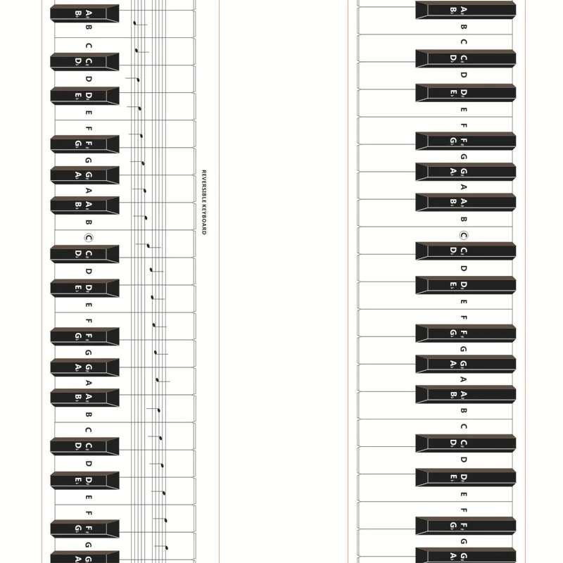 Piano Key Practice Sheet Standard Keyboard Paper Teaching for Kids Finger Simulation Note Chart 88 Keys Child