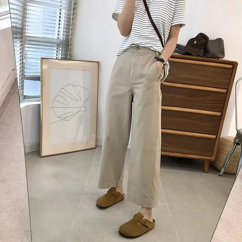 Casual Japanese Wide Leg Pants for Women's New Design Sense. Small Stature Makes You Look Slim Covering Your Hips with Loose