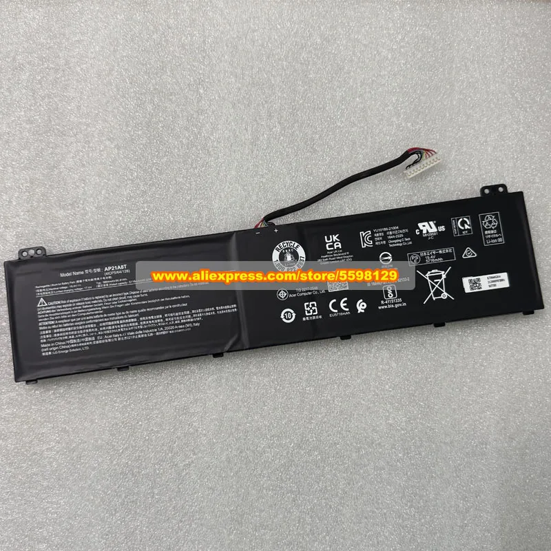 Genuine 15.4V 5716mAh 90.61WhAP21A8T Battery For Acer Predator Helios Neo 16 N22Q22 300 PH317-56 PH317 PH315-55 Nitro 5 AN517-55