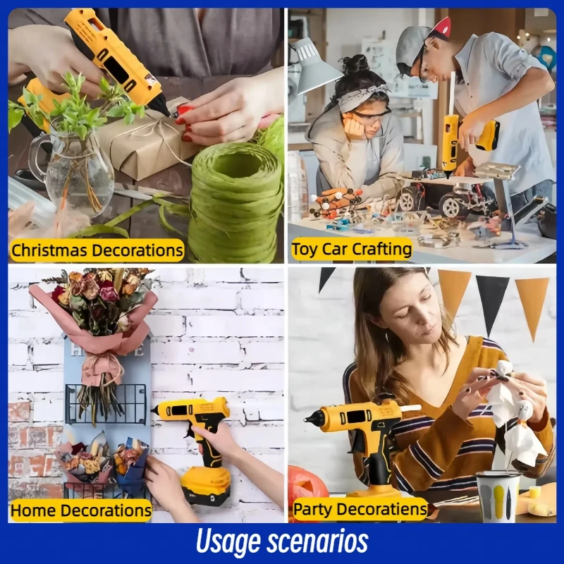 يده اللاسلكي الكهربائية صمغ يسيح بالحرارة بندقية لحام مسدس هواء ساخن إصلاح لتقوم بها بنفسك أداة مكافحة السمط فوهة مسدس الغراء الكهربائي