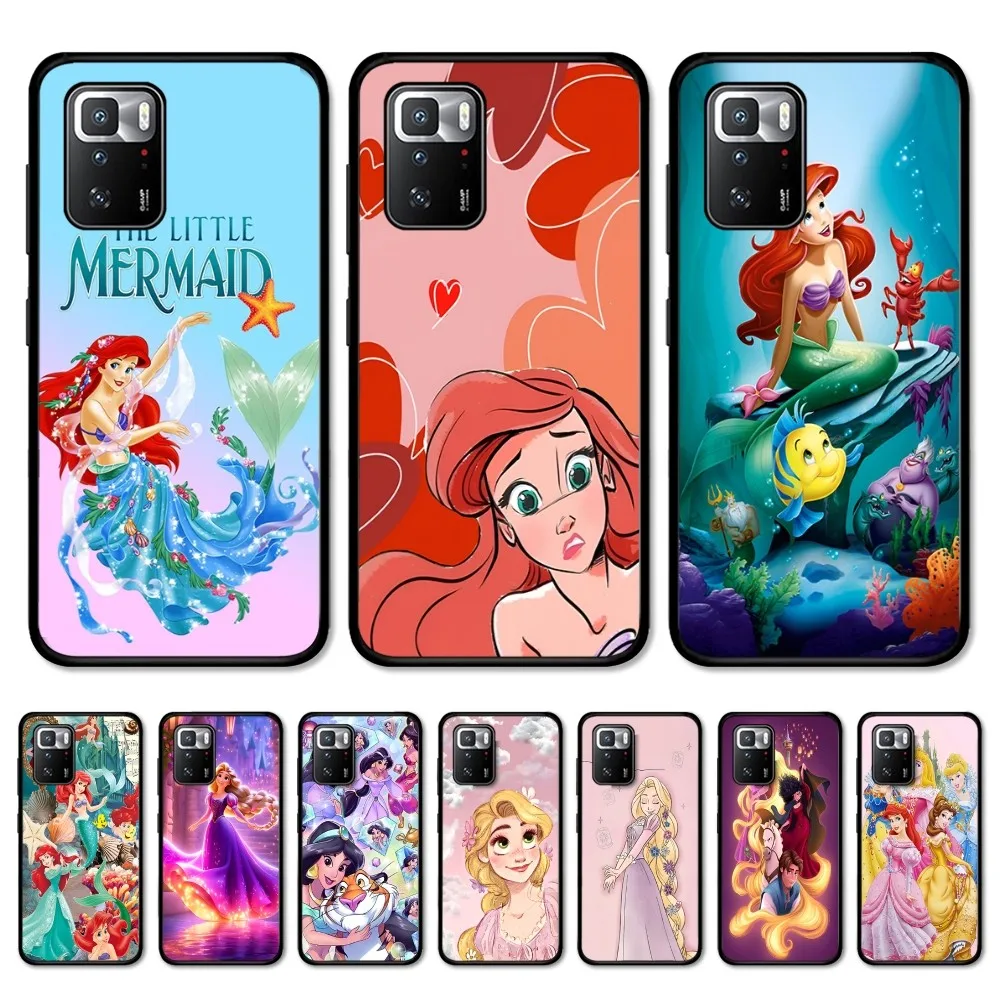 C-Cartoon P-Princess Phone Case For Redmi Note 4 X 5 A 6 7 8 T 9 9S 10 11 11S 11Epro Poco M3 Pro