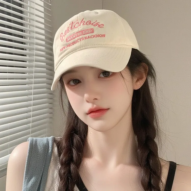 2026 Versatile Soft Top Hat Women's Summer Fashion Embroidery Baseball Cap Show Face Small Cap Men Show Face Small