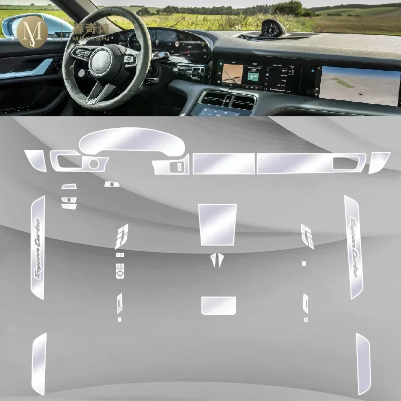 For Porsche Taycan 2019-2023 Car Protective Film Clear Car Transparent TPU self-adhesive paint protective film console screen