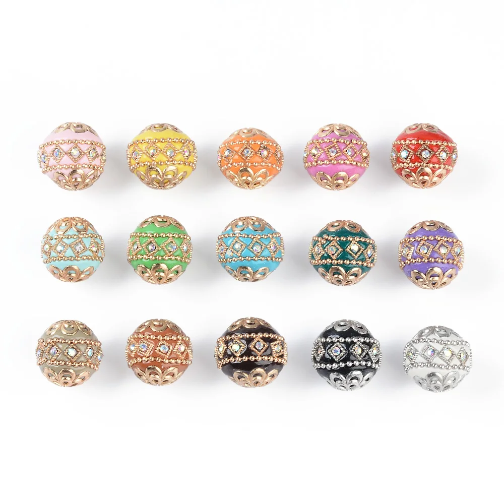 6pcs 20mm Handmade Indonesia Beads with Metal Findings Round Antique DIY Jewelry Making Necklace Bracelets Supplies