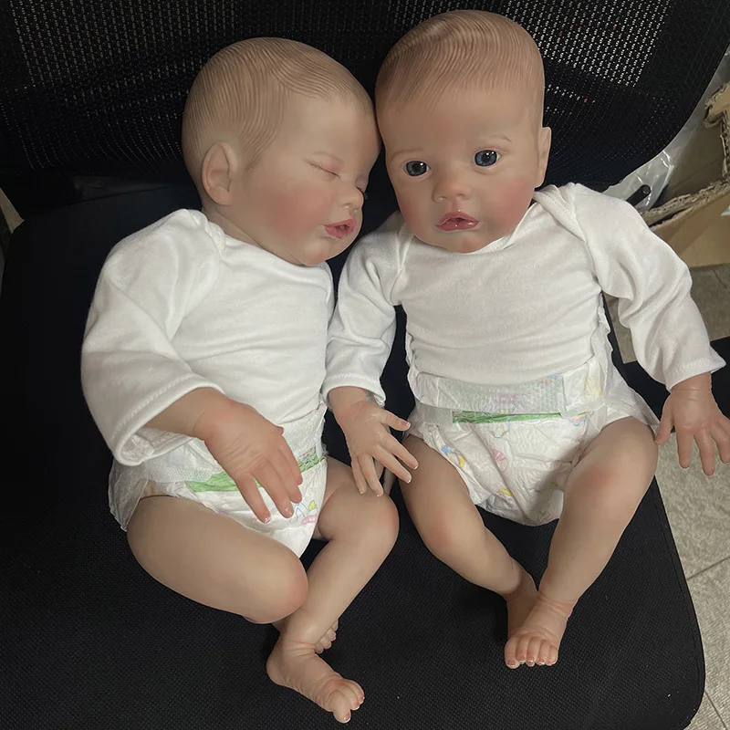 48cm Reborn Doll Asleep/Awake Primrose Newborn Baby Size Lifelike 3D Skin with Visible Veins Muñeca Reborn