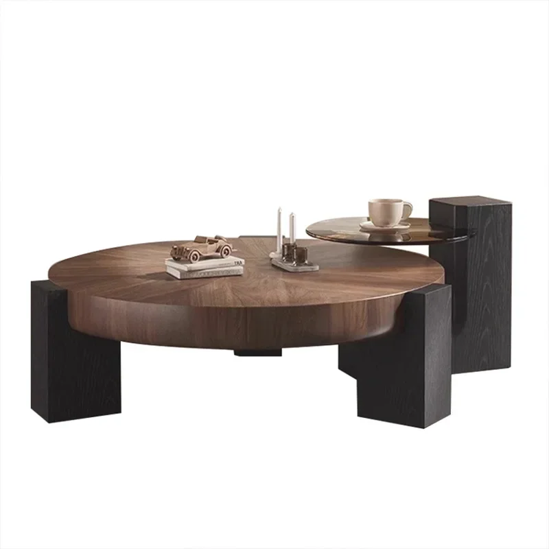 

North American black walnut coffee table TV cabinet combination Nordic modern simple living room side table
