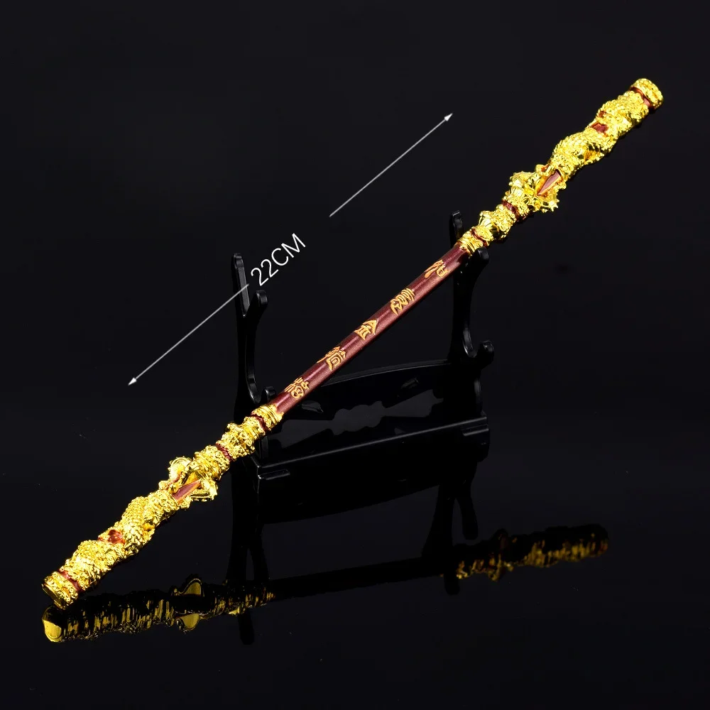 Black Myth: WuKong Weapon Sun Wukong Monkey King Game Anime, Épées en métal exquises, Décoration de bureau, Ornements, Jouets pour enfants, 22cm