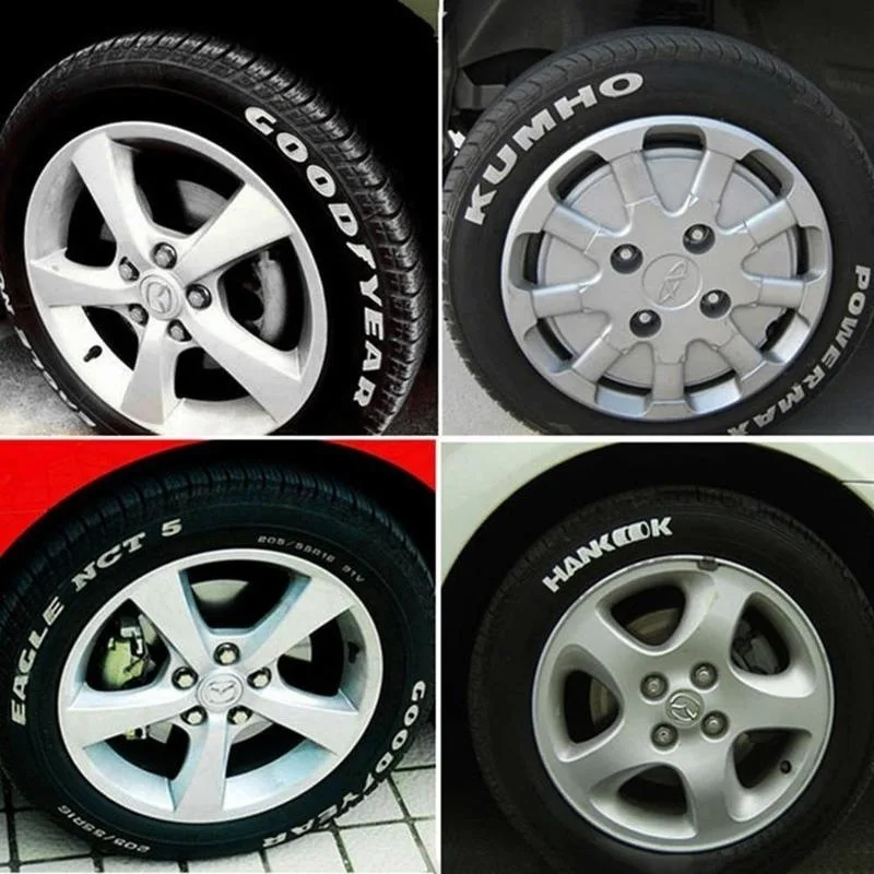 White Waterproof Cars Wheel Tire Oily Mark Pen Auto Rubber Tyre Paint Pen Cd Metal Permanent Paint Marker Graffiti Touch Up