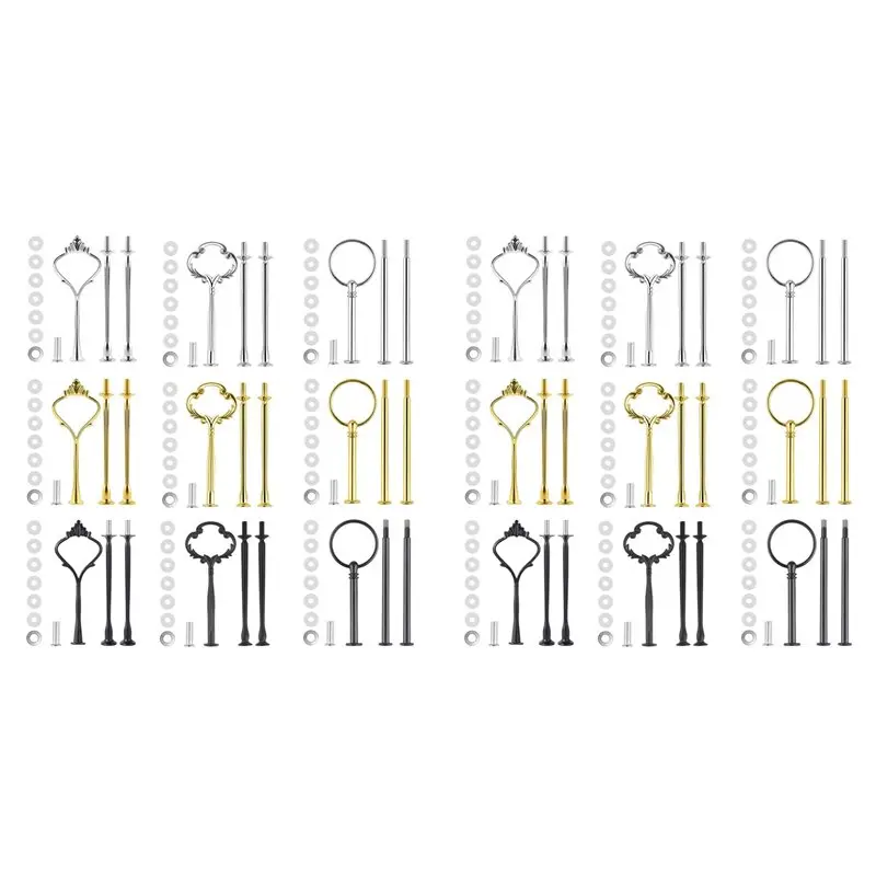 ABVG-18 Set Cake Stand Hardware Kit Tiered Tray Hardware Fittings For Cake Stand,3 Tier Cake Stand Fittings Hardware Holder