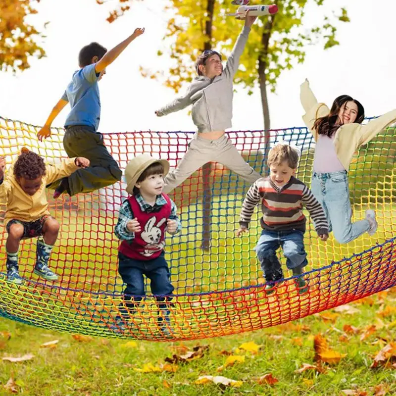 Kids Playground Play Safety Net Outdoor Climbing Cargo Net Children Obstacle Course Double Layer Backyard Anti Fall Saftey Net