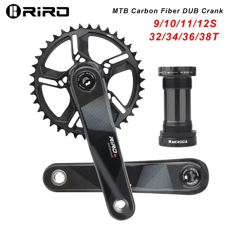 RIRO MTB Carbon Fiber Crank 11/12 Speed for DUB XX1 Direct Mount 170mm Bicycle Carbon Crankset 32/34/36/38T Bike Chainring