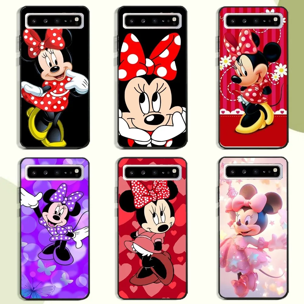 M-Minnie Mouse Lovely Phone Case For Samsung Galaxy A52 A12 A51 S21 Edge S22ULTRA S23 S20LITE Plus Ultra Black Cover