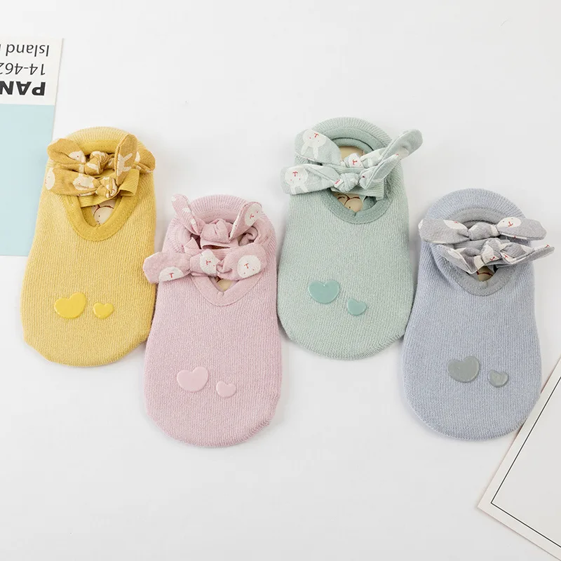 New Baby Girls Socks Candycolor Summer Spring Soft Bowknot Breathable Short Socks Home