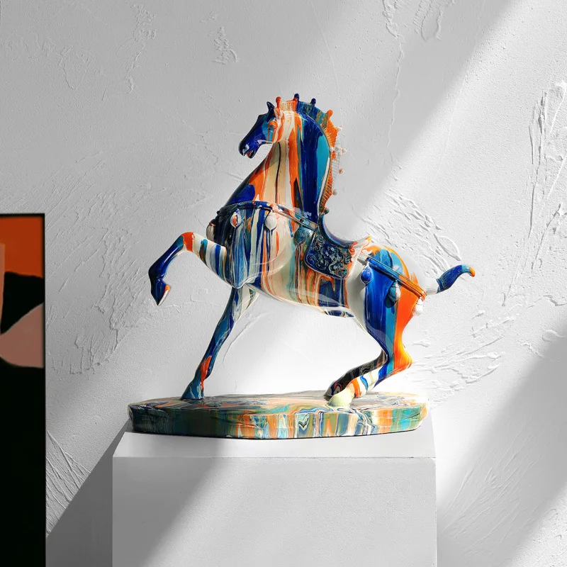 

Камуфляжные украшения в скандинавском стиле, высококачественные легкие Креативные украшения с изображением лошадей для гостиной, крыльца, дома, подарки для перемещения