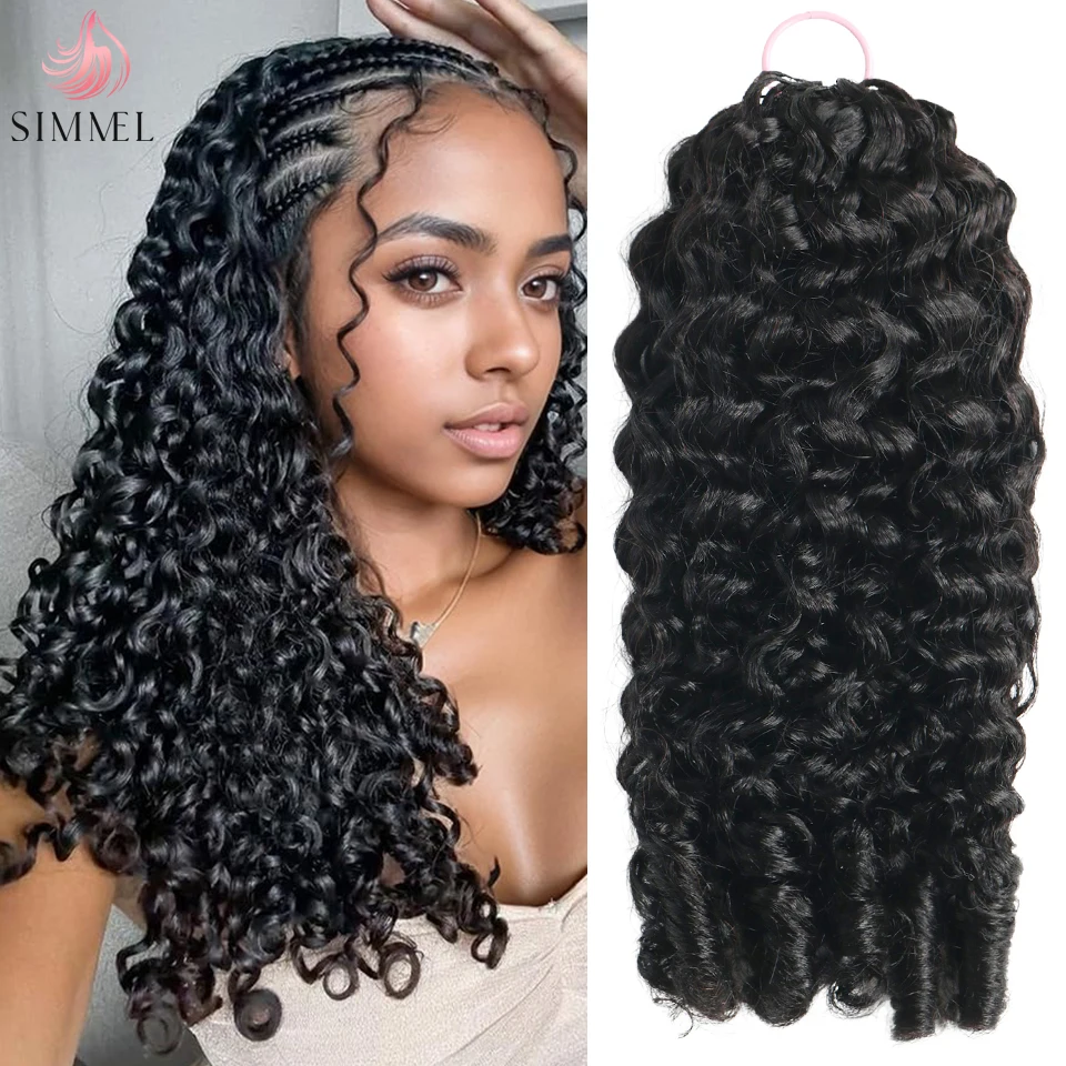 

Burmese Curly Feather Crochet Human Hair Extensions Pre Separated Invisible Miracle Knots Crochet Hair for Braiding 60-100g
