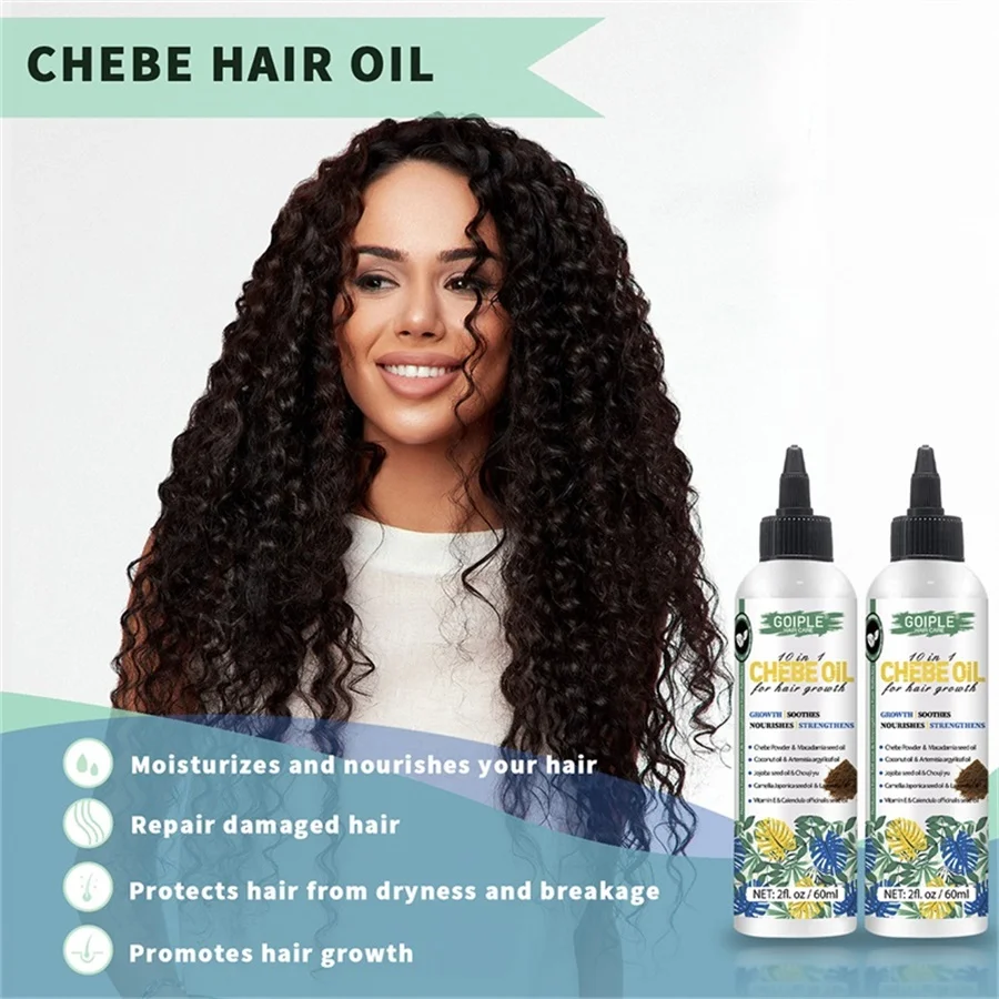 GOIPLE Hair Growth Product African Chebe Powder and Hair Growth Oil Hair-loss Treatment Rosemary Extract Oil Anti Hair-break Set