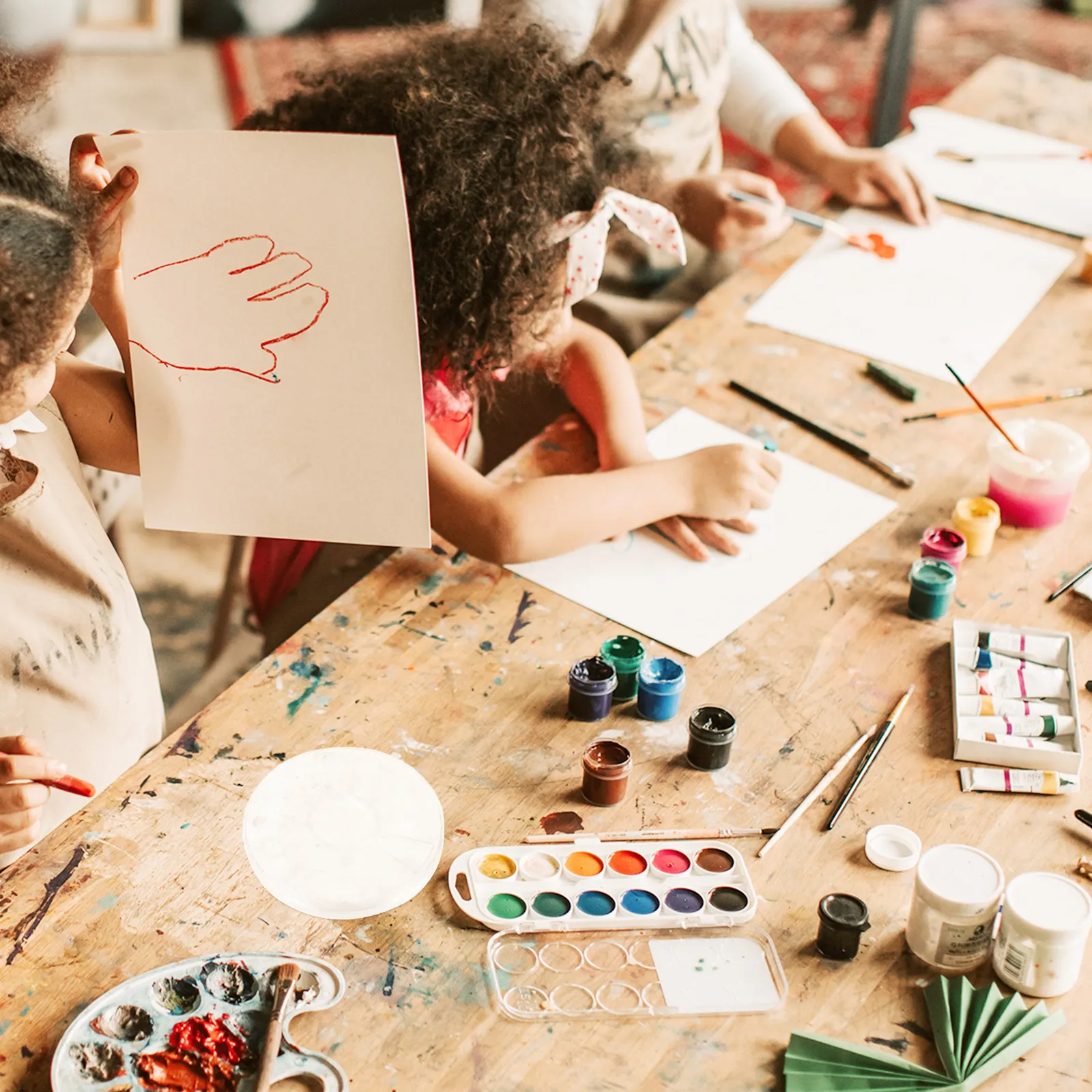 

Набор из 10 круглых пластиковых палитр для акварельных и акриловых красок, контейнеры для хранения, принадлежности для художественной живописи