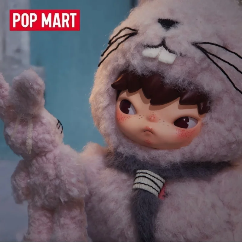 

POP MART Hirono Little Hare: Серия плюшевых кукол-подвесок, коллекционные игрушки-сюрпризы в закрытых коробках, настольные украшения, аниме-фигурки