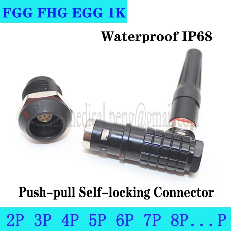 

Black FGG EGG FHG 1K 2 3 4 5 6 7 8 10 12 14 16 Pin Waterproof Aviation Push-Pull Self-Locking Male Plug Female Socket Connector