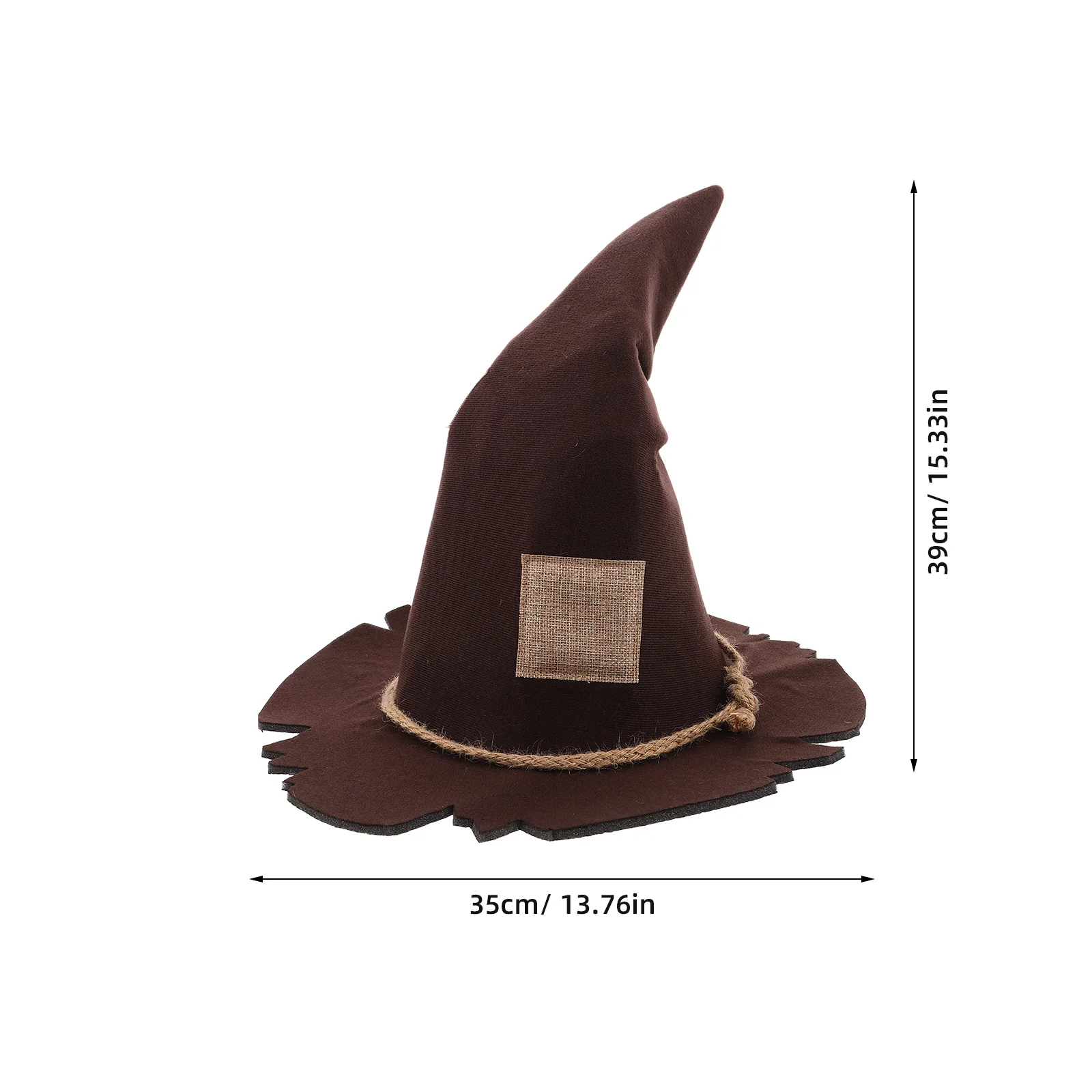 Halloween Vogelverschrikker Hoed Niet-geweven Stof Tovenaar Puntige Vintage Heks Cosplay Kostuum Accessoires Party Kids Vogelverschrikker Hoed