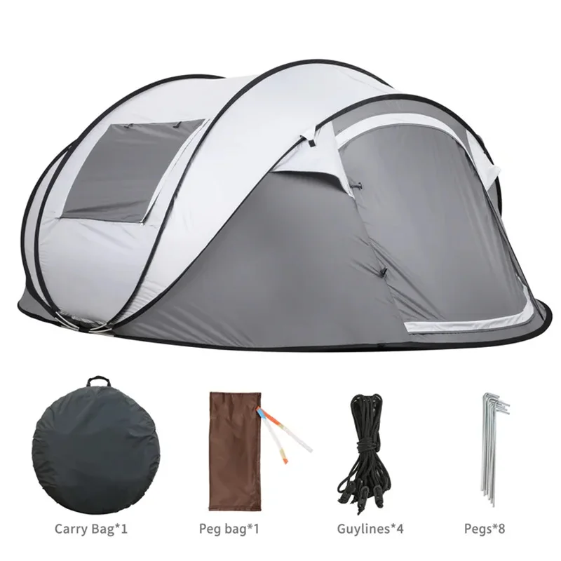 5-8Persons Automatic Tent Large Space Waterproof Windproof Quick Open Fast Throw Outdoor Camping Tourist Park