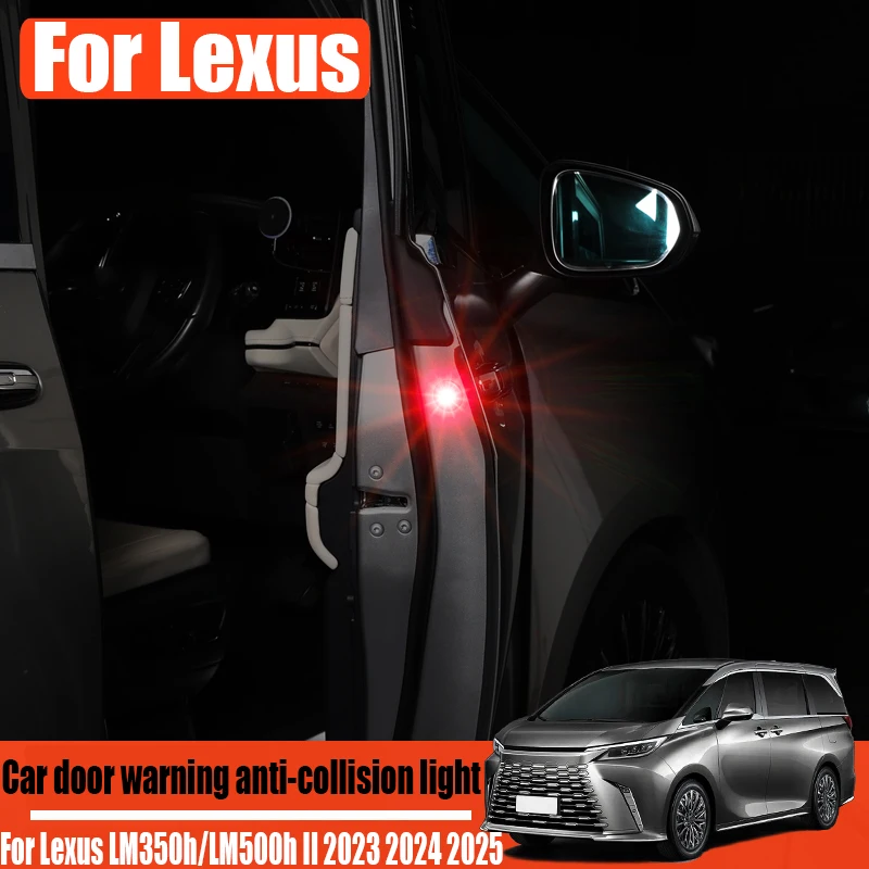 For Lexus LM350h/LM500h II 2023 2024 2025 modified front door warning anti-collision lights automotive modification accessories