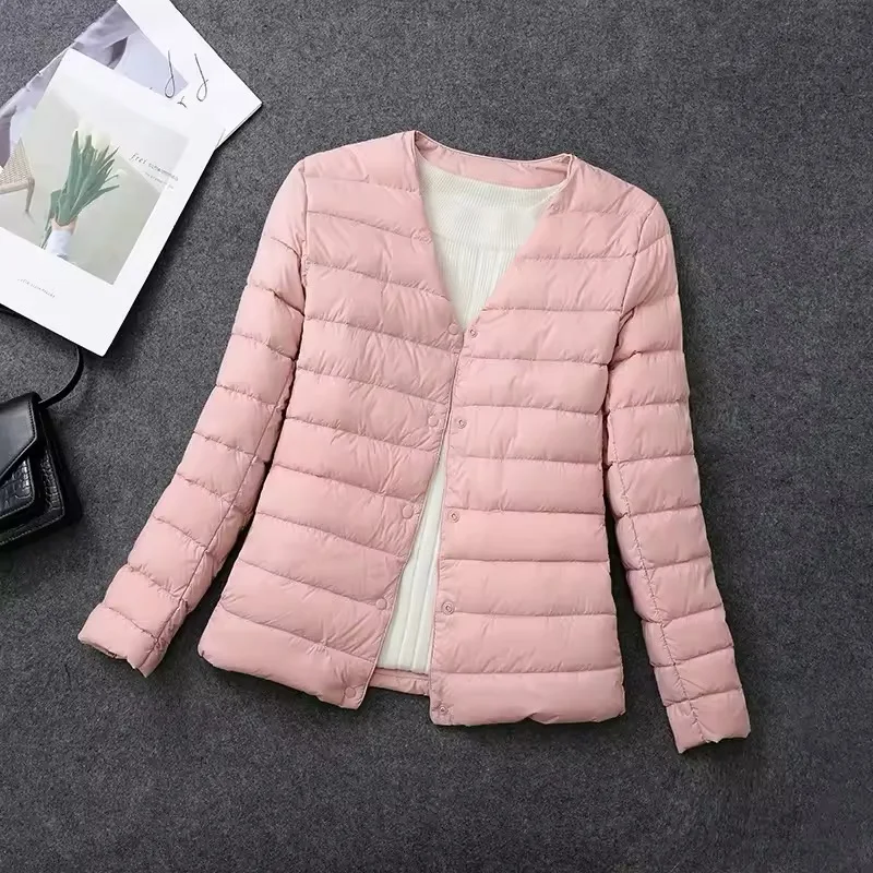 Plus Size weibliche leichte Ente Daunen matt Stoff leichter Mantel warme Frauen Wind jacke Parka Damen Daunen jacken – Detail 15