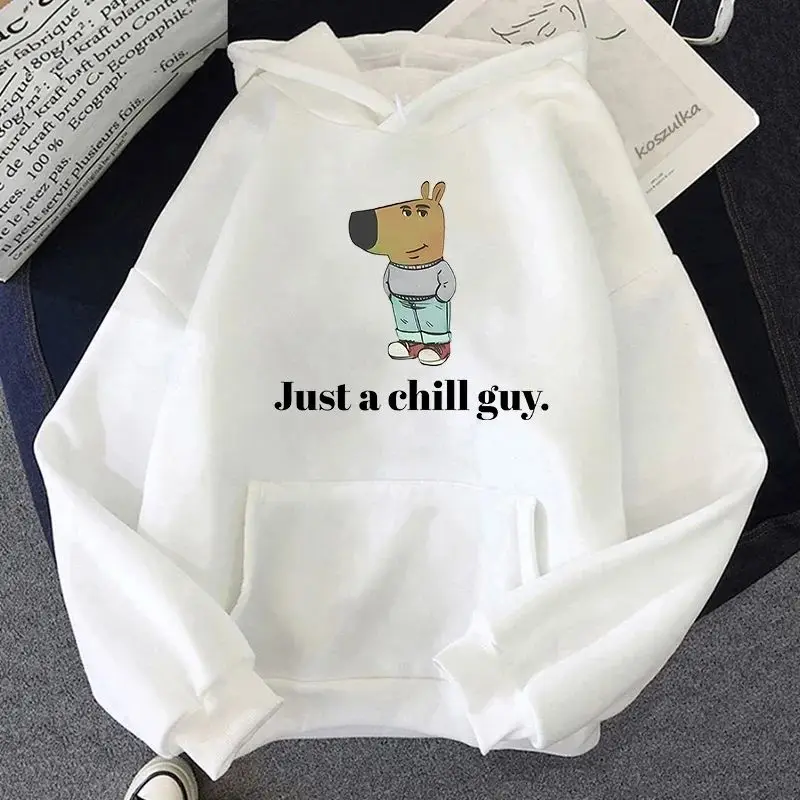 Just A Chill Guy Meme Printed Fun Hoodie Men's Women's Fashion Casual Pullover Oversize Hoodie Clothing Family Matching Outfits