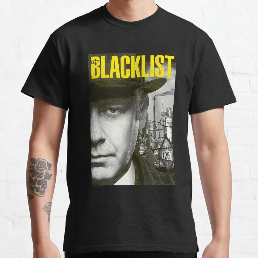 The Blacklist Old Movie tv series T-Shirt for Men Vintage Pure Cotton Aymond Reddington Short Sleeve T Shirt Summer Clothes